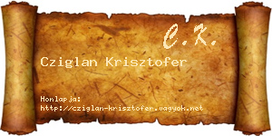 Cziglan Krisztofer névjegykártya